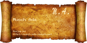 Musch Ada névjegykártya